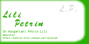 lili petrin business card
